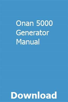 Onan generator manual free download – Get the best guides now