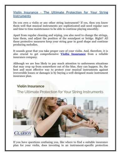 Violin insurance | Protect your instrument with affordable coverage